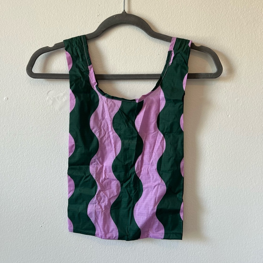 Baby Baggu in purple and green wavy stripe